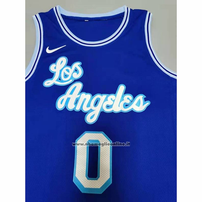 Maglia Los Angeles Lakers Russell Westbrook #0 Hardwood Classic 2021-2022 Blu
